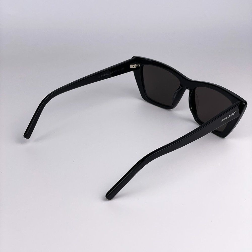 Saint Laurent SL276 MICA 001 Sunglasses Black Grey Cat Eye Women - Picture 8 of 9